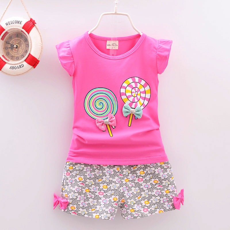 Girls Lollipop Printed Summer Set