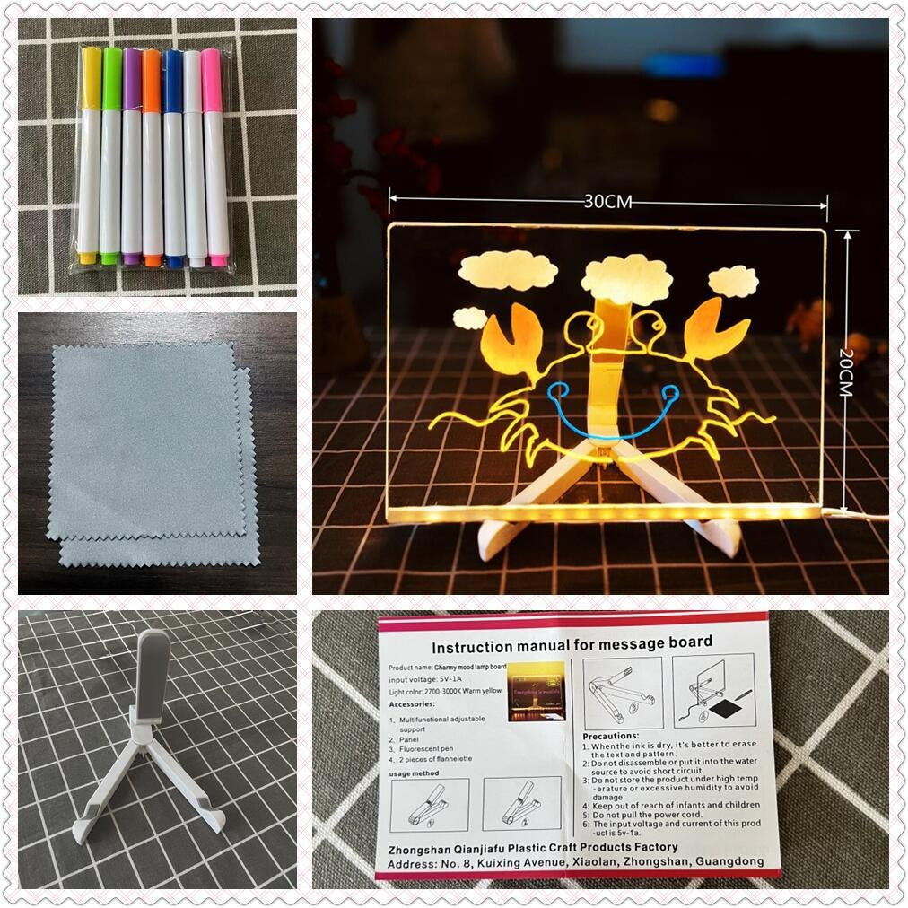 DIY Erasable Children's LED Drawing Board