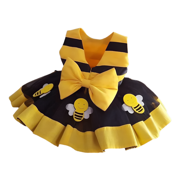 Bee Print Summer Dress for Girls