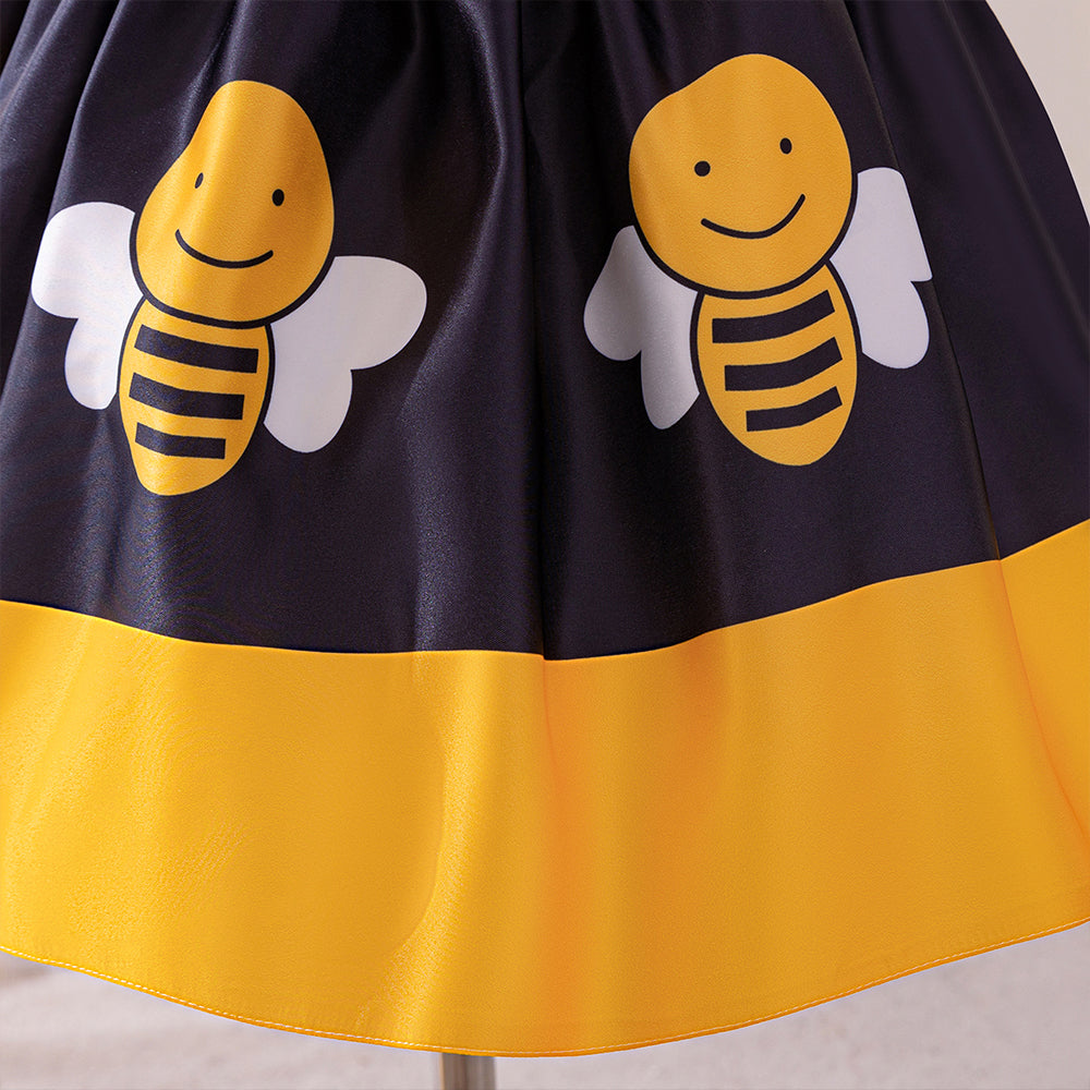 Bee Print Summer Dress for Girls