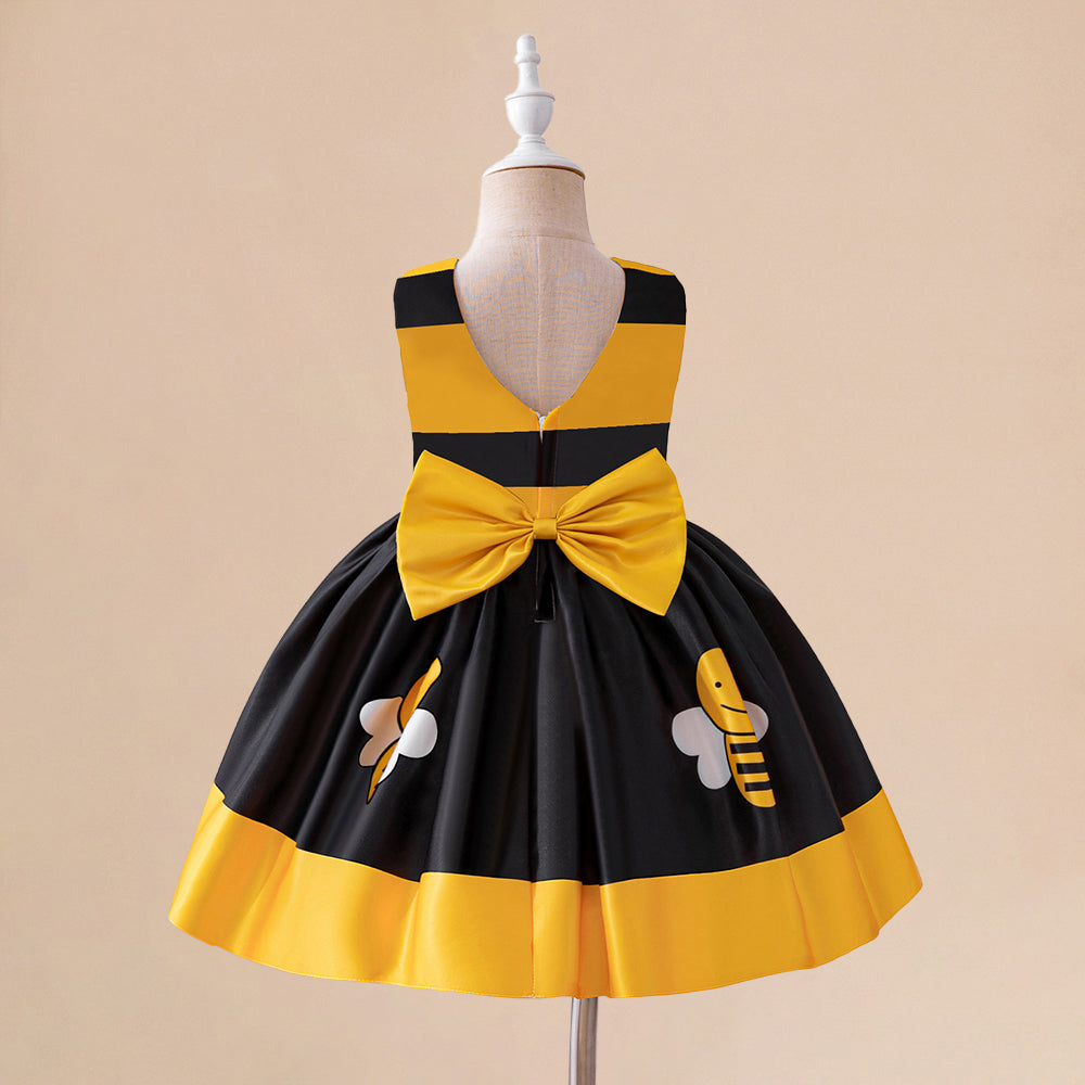 Bee Print Summer Dress for Girls