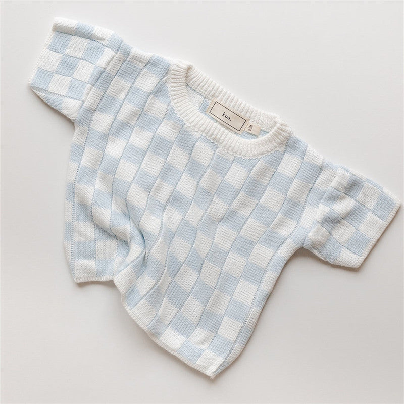 Kids Checkered Summer Knitwear