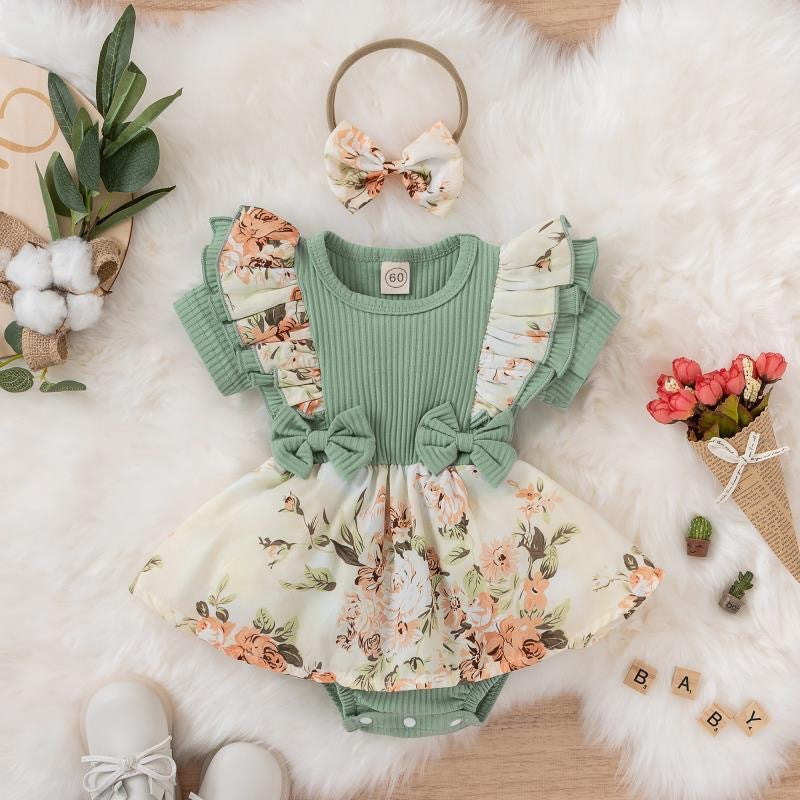 Bowknot Floral Summer Baby Girl Dress