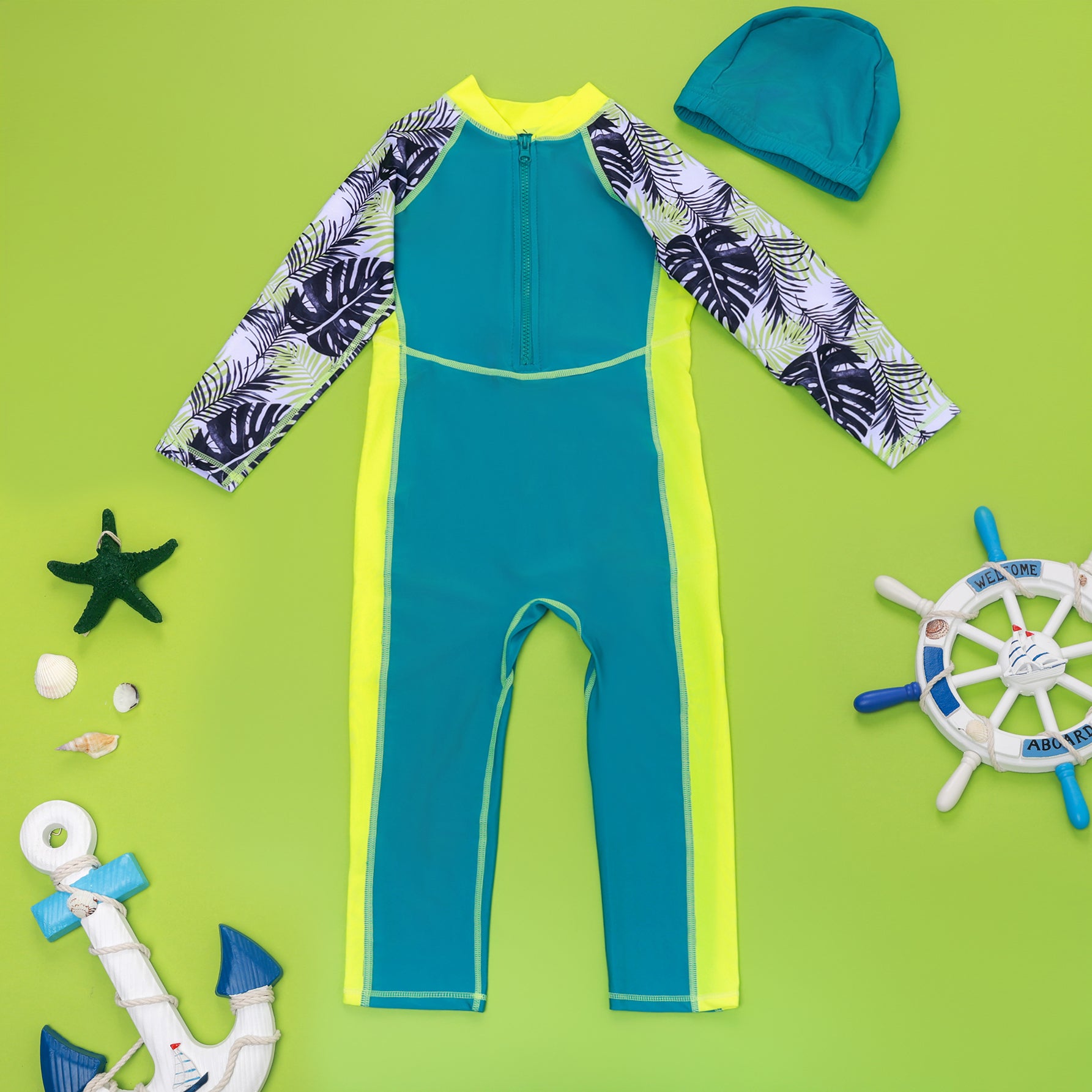 Boys Long Sleeve One-Piece Swimwear