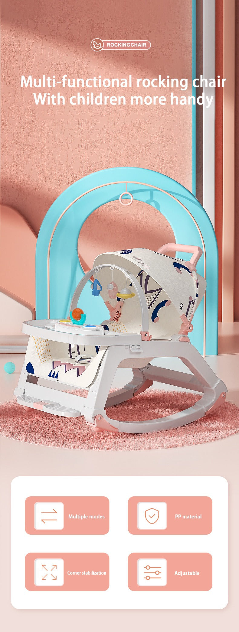 Dine & Play 5 in 1 Baby Rocking Chair