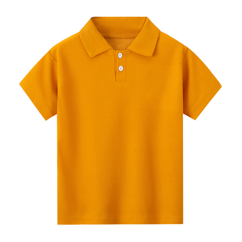 Kids Solid Colour Summer Polo Shirt