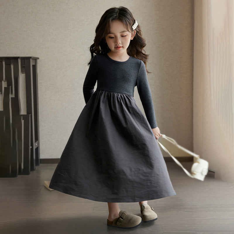 Girls Winter Woolen Yarn Skirt Dress