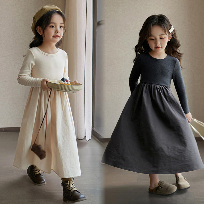 Girls Winter Woolen Yarn Skirt Dress