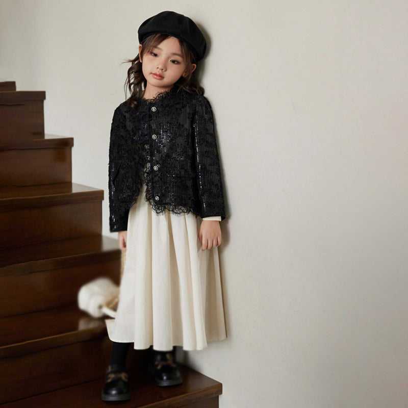 Girls Winter Woolen Yarn Skirt Dress