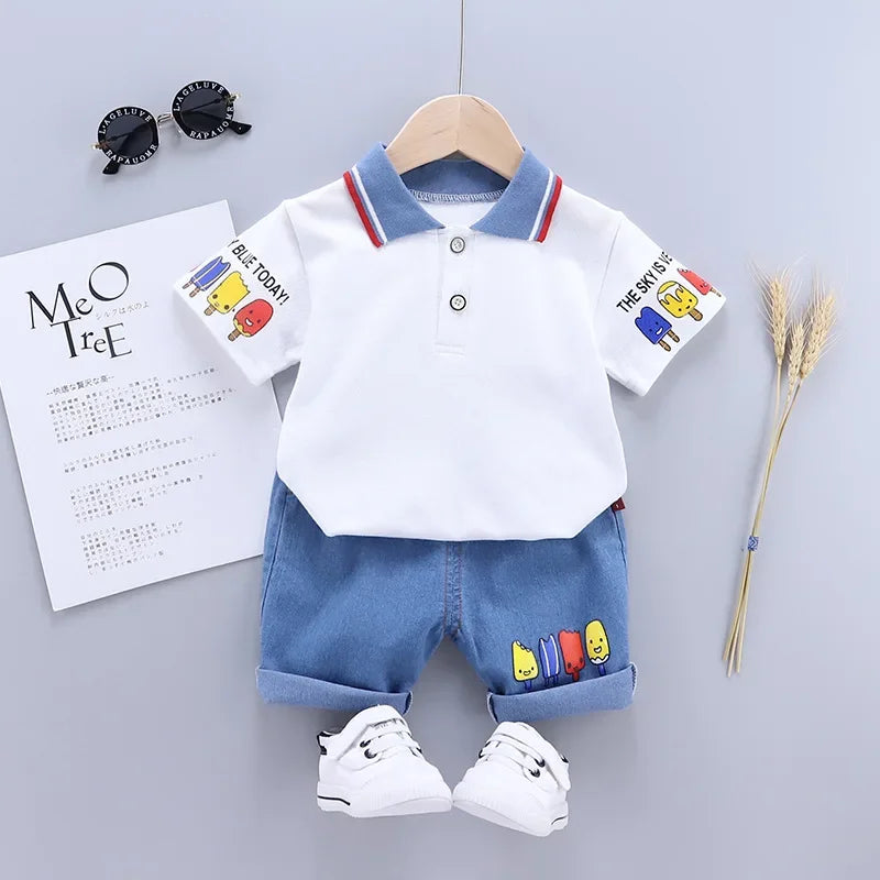 Summer Cotton Short Sleeve Set for Kids