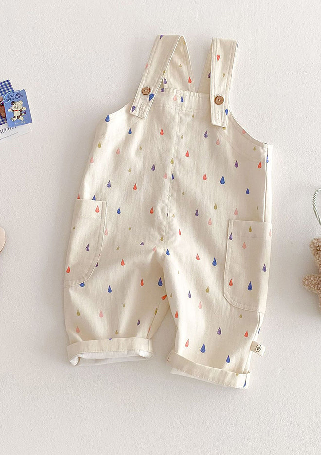 Kids Polka Dot & Striped Overalls Play Suit