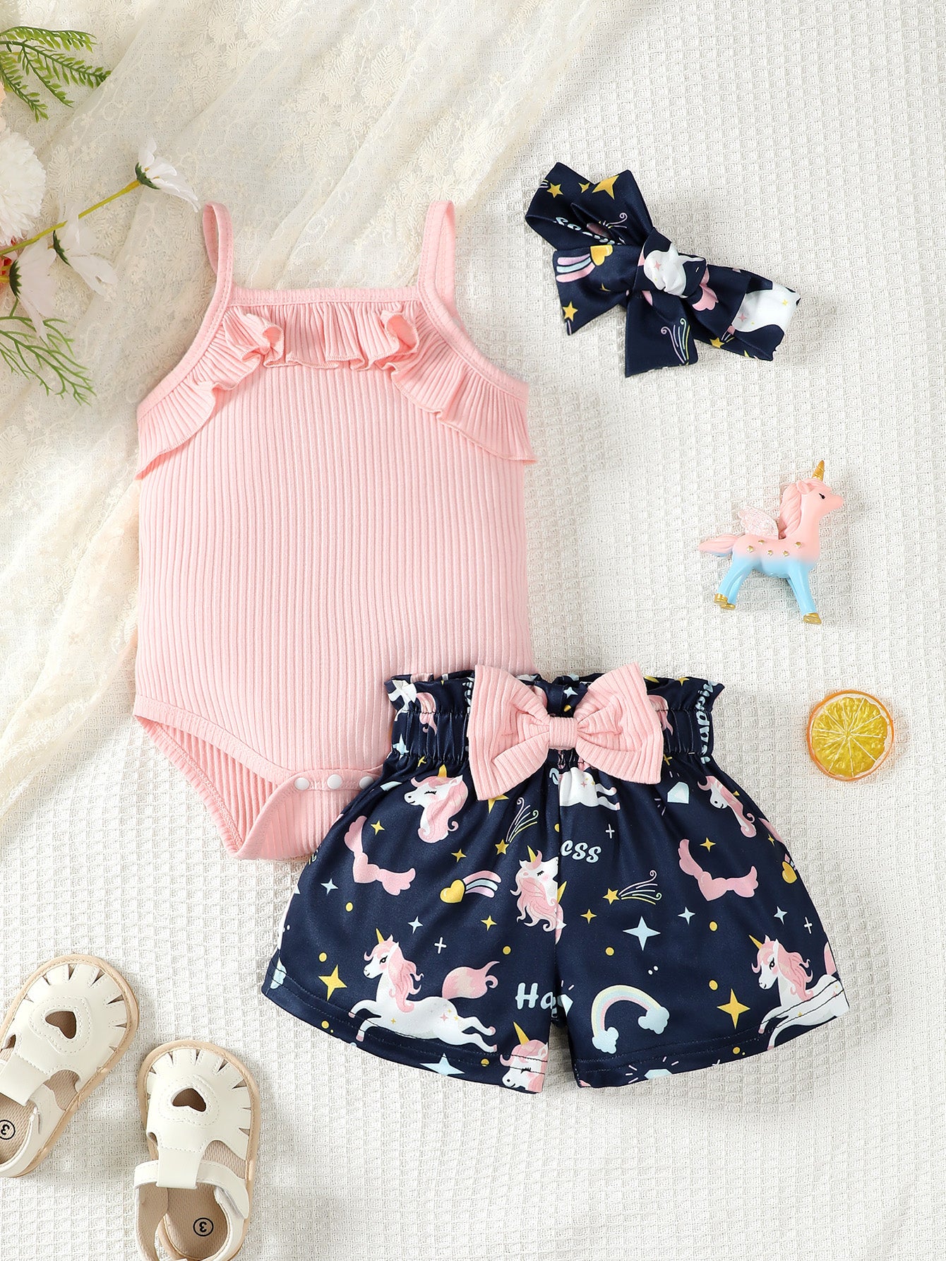 Newborn Baby Summer Cotton Suspender Outfit