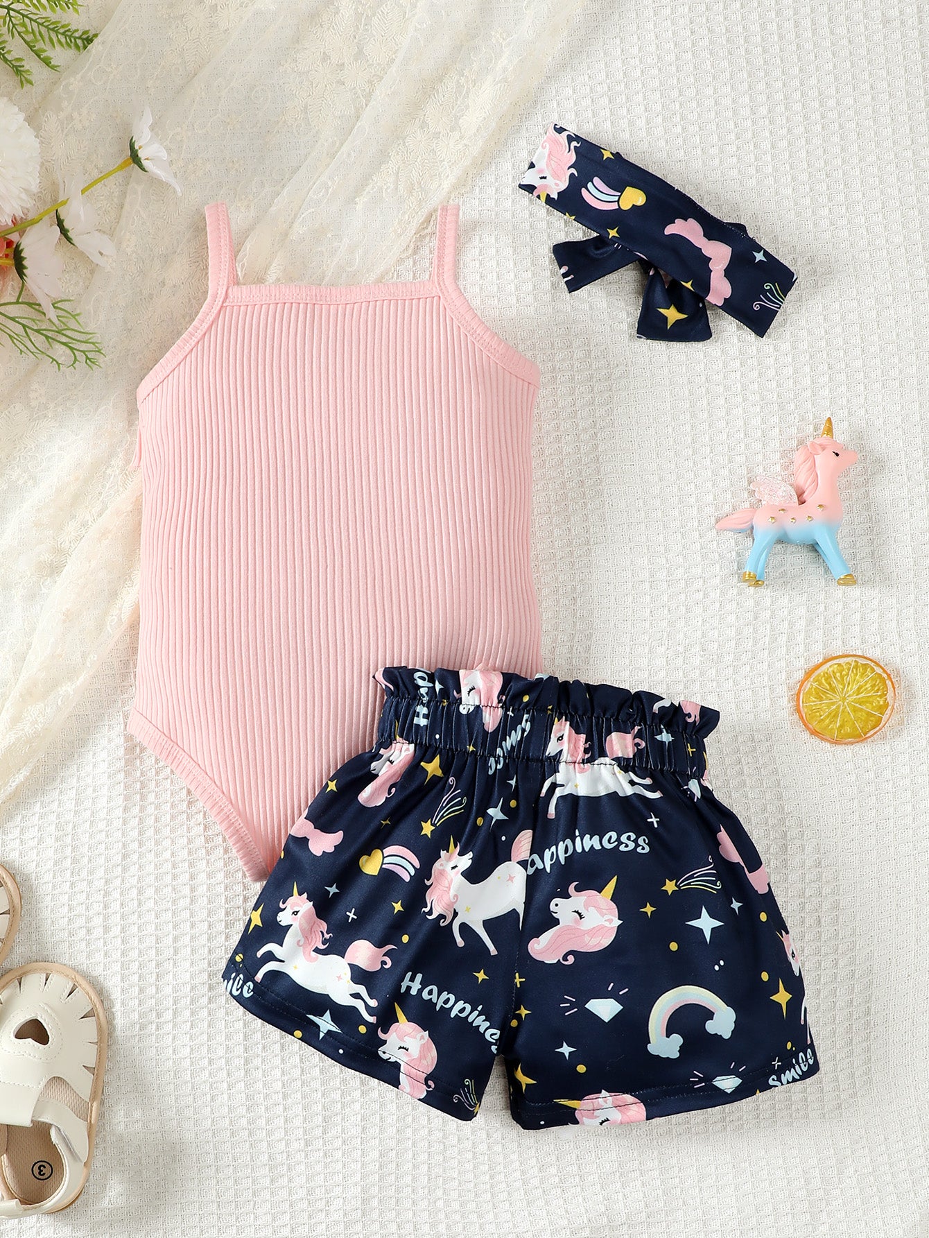 Newborn Baby Summer Cotton Suspender Outfit