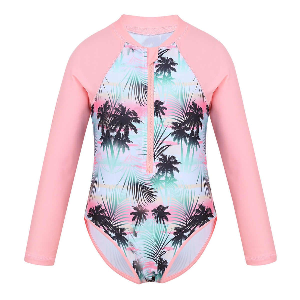 One-piece Girls Swimsuit Rash Guard Long Sleeves