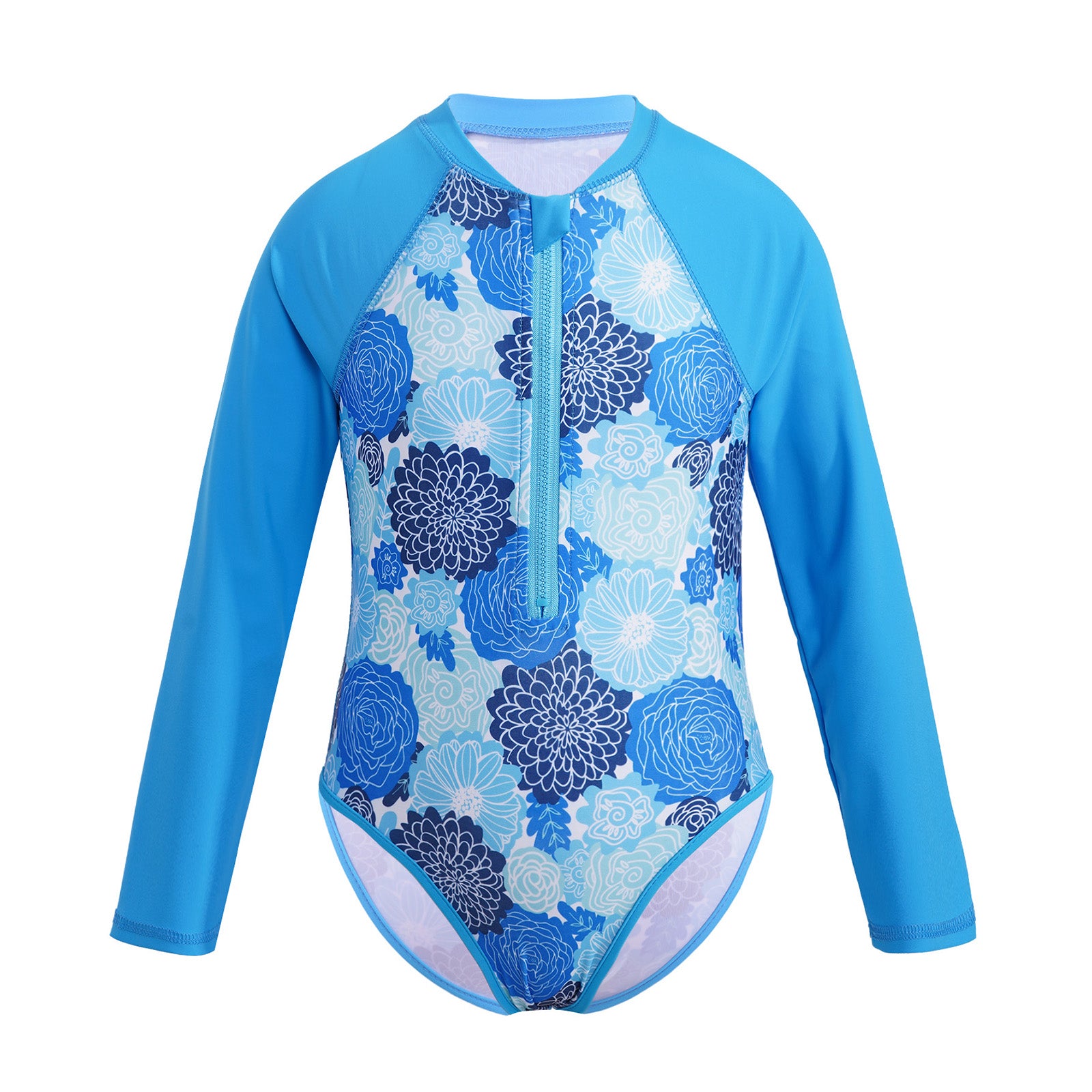 One-piece Girls Swimsuit Rash Guard Long Sleeves