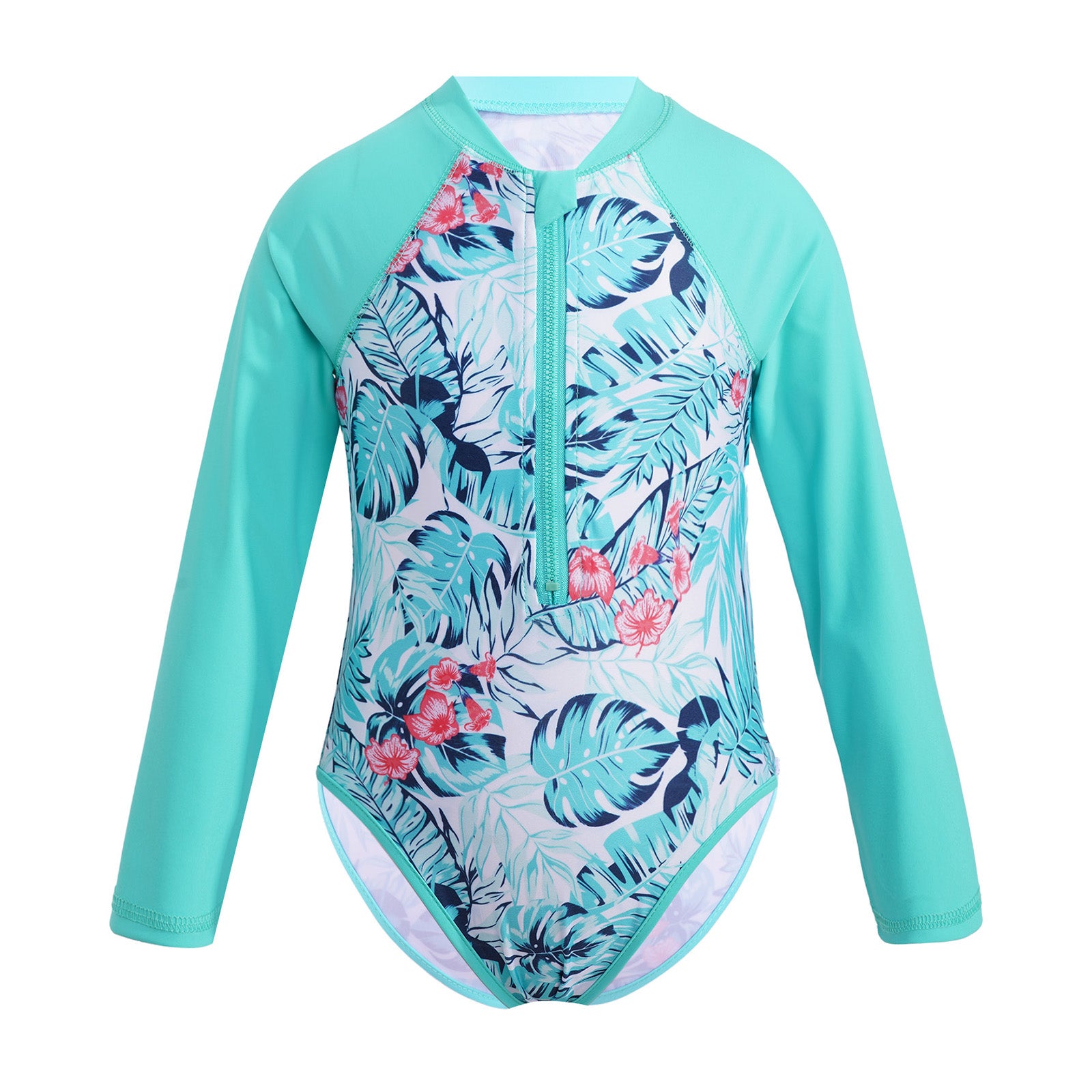 One-piece Girls Swimsuit Rash Guard Long Sleeves