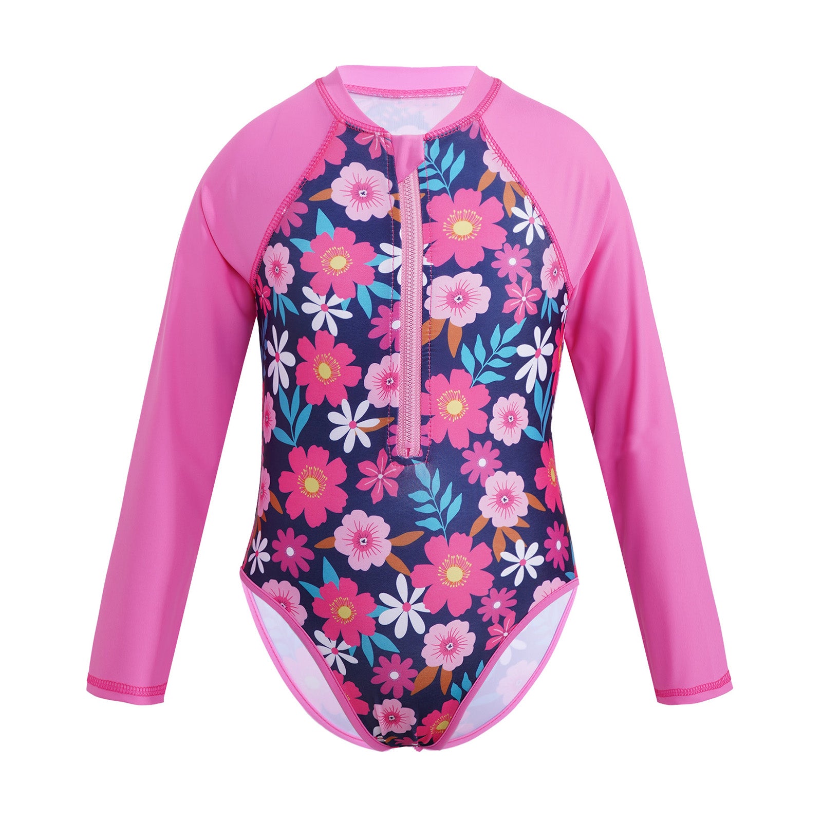 One-piece Girls Swimsuit Rash Guard Long Sleeves