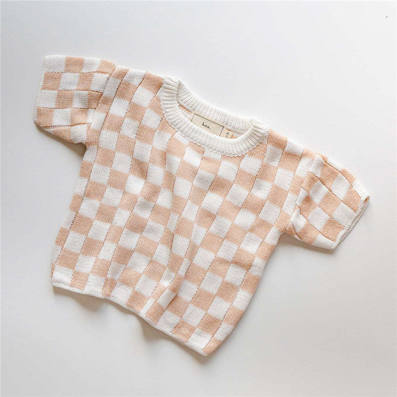 Kids Checkered Summer Knitwear