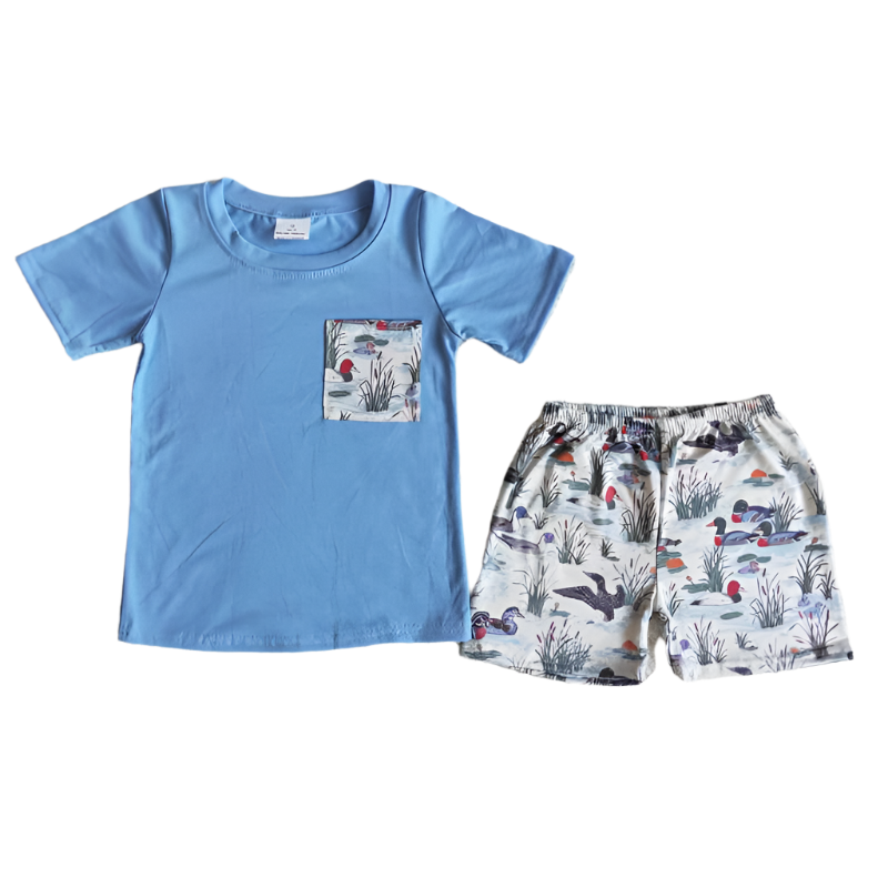 Baby Boy Summer Crab Embroidery Outfit