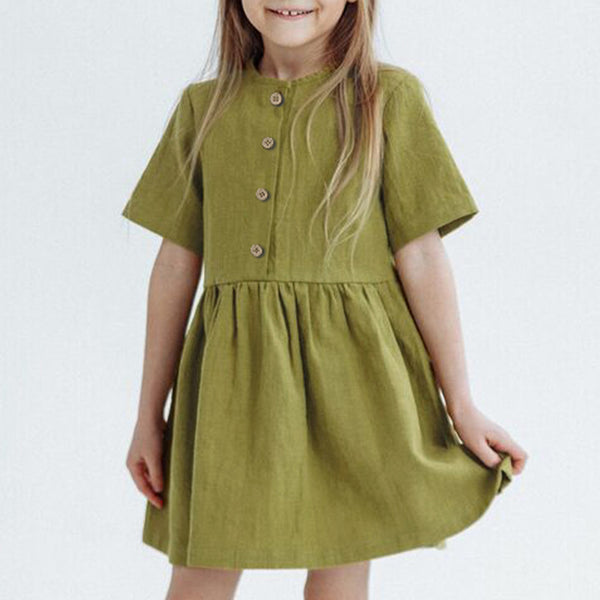 Ramie Short-Sleeved Summer Dress