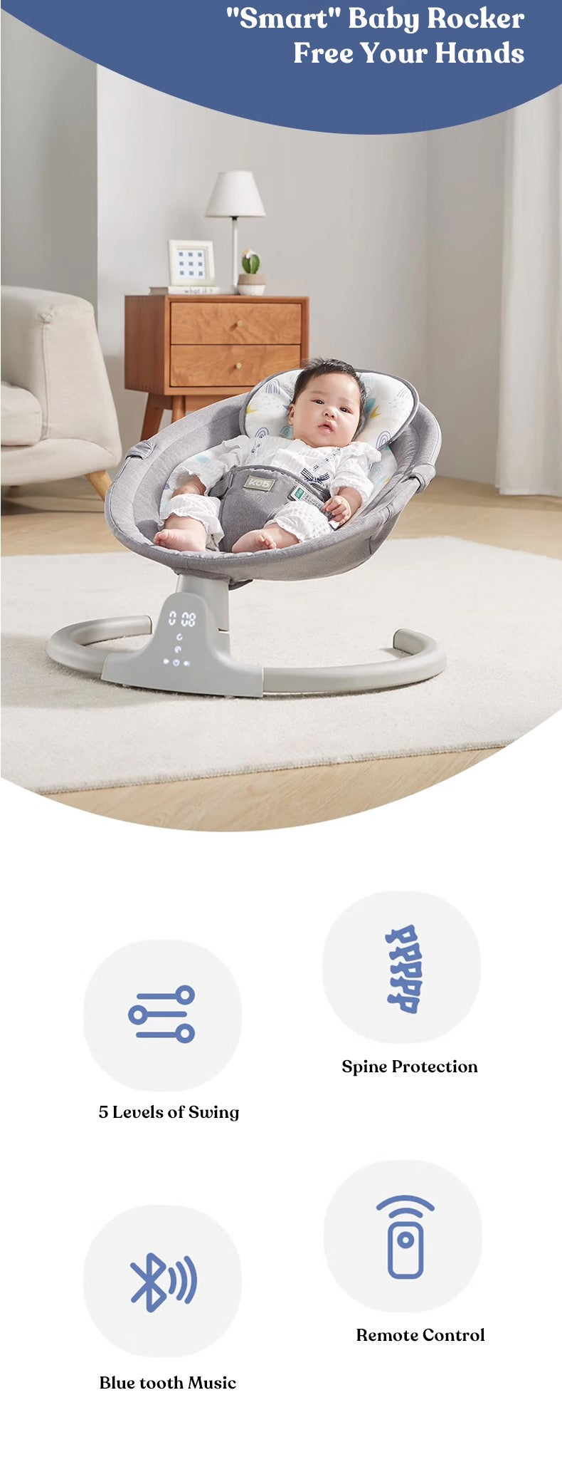 Remote Control Baby Music Cradle Electric Rocking Chair