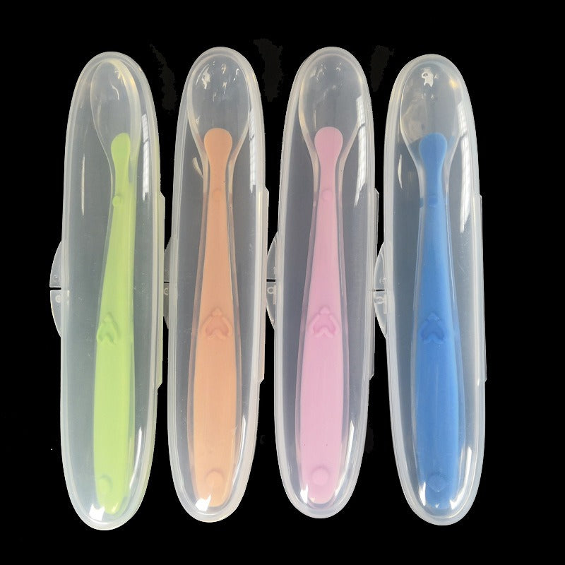 Baby Soft Silicone Spoon with Storage Box