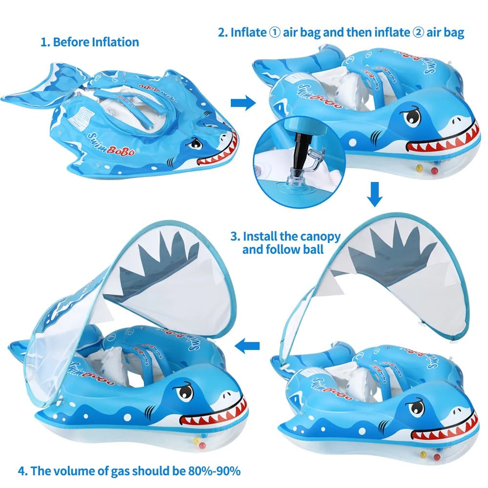 Baby Swimming Float Ring Inflatable with Canopy