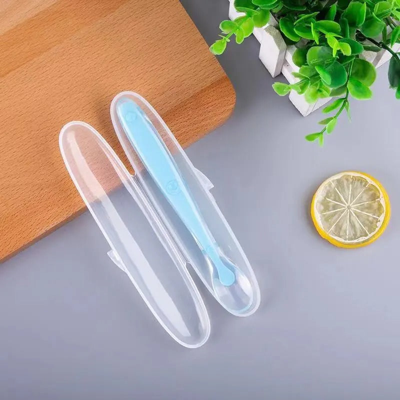 Baby Soft Silicone Spoon with Storage Box