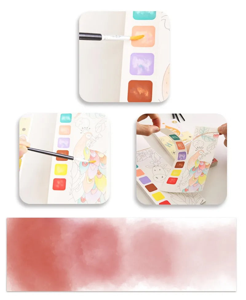 Portable Children Watercolor Painting Book