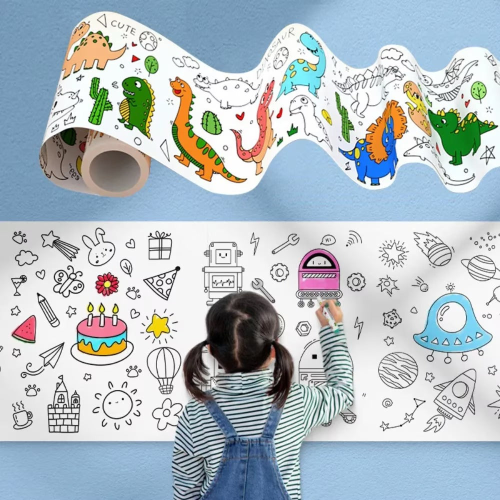 Children's Drawing Roll Sticky Colour Filling Paper