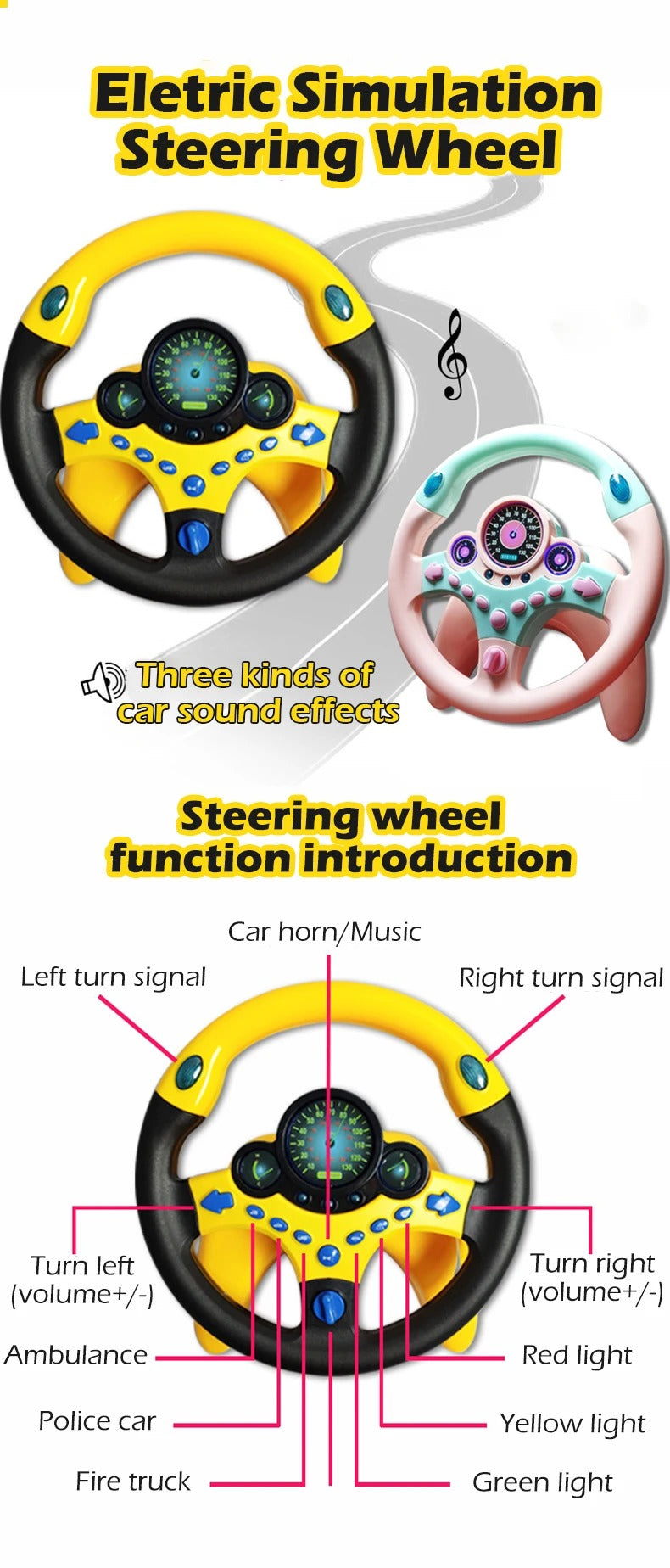  Steering Wheel Toy Simulation