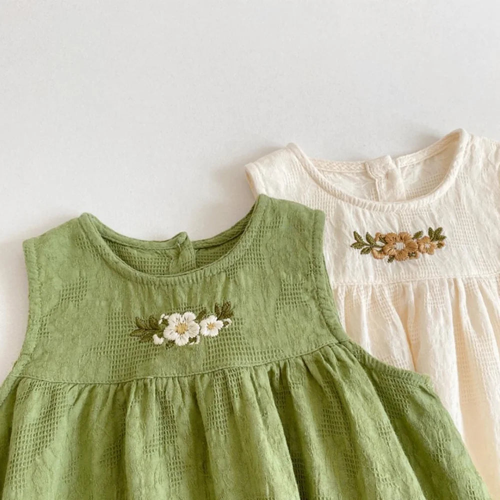 Summer Flower Embroidered Dress