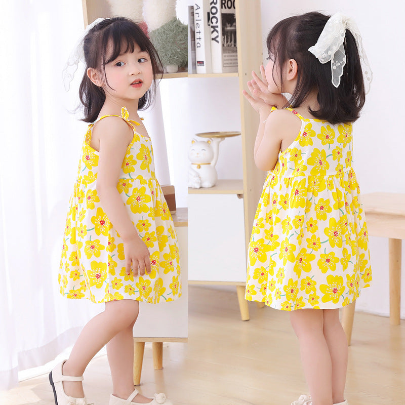 Summer Sleeveless Floral Cotton Dress