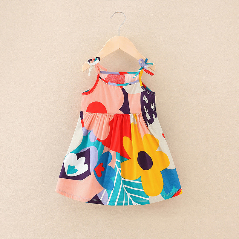 Summer Sleeveless Floral Cotton Dress