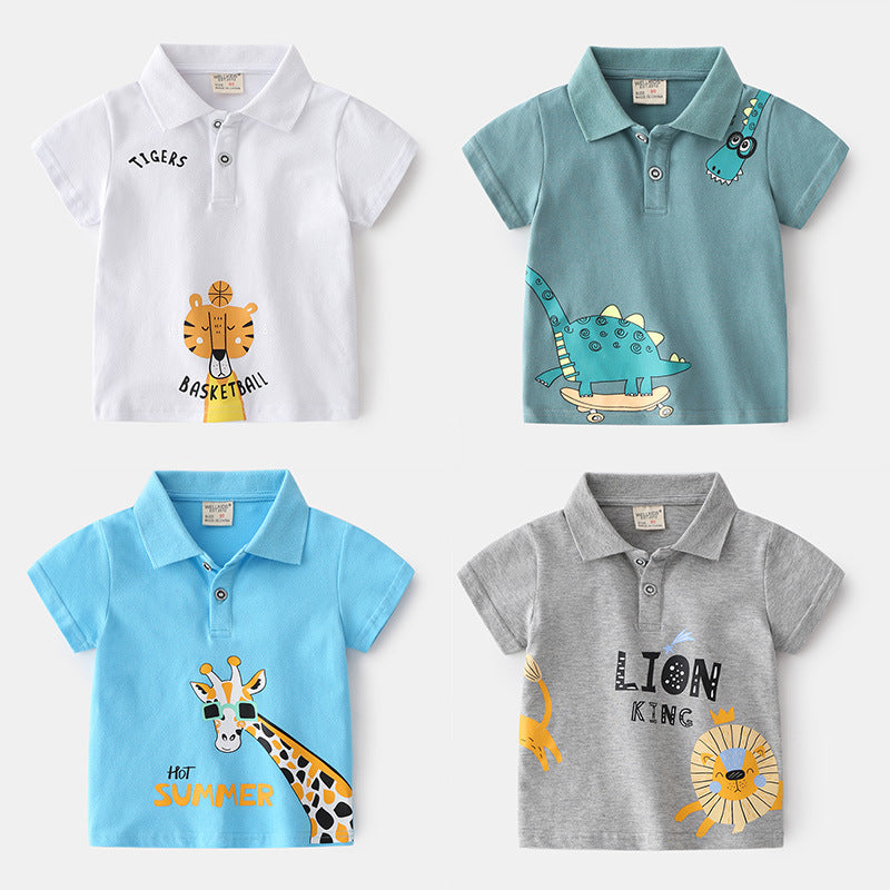 Summer Cartoon Polo T-Shirts for Boys