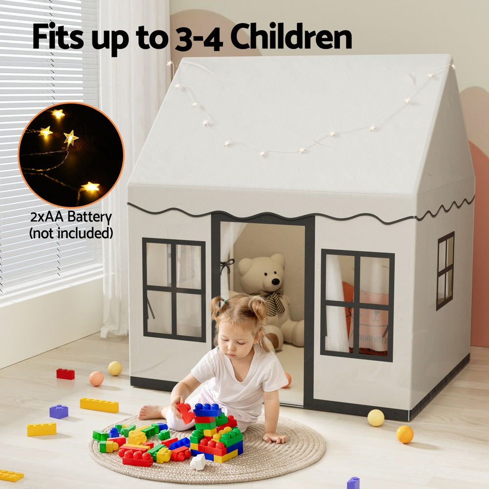 Kids Play Tent Playhouse Castle with String Lights