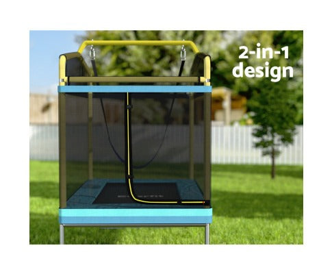 Trampoline 6FT Kids 2-in-1 Swing Belt Safety Net