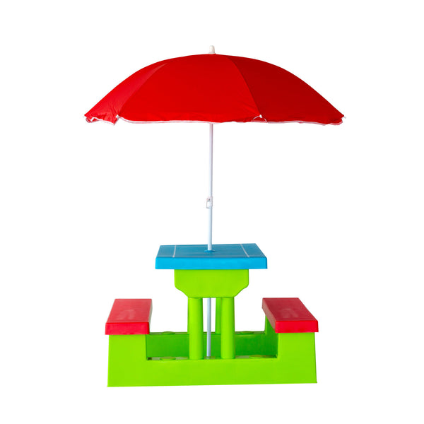 Kids Picnic Table Set with Umbrella