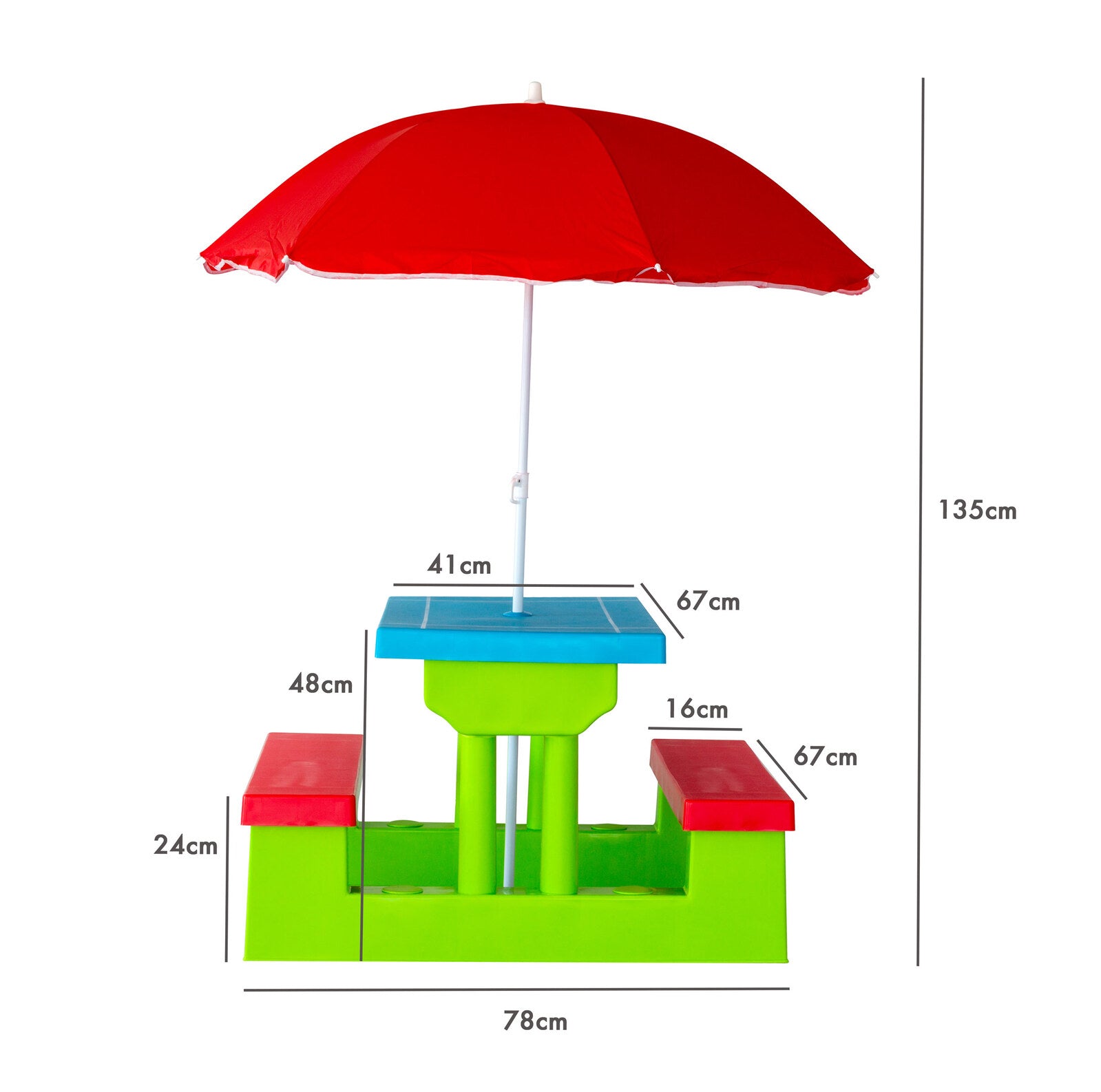 Kids Picnic Table Set with Umbrella