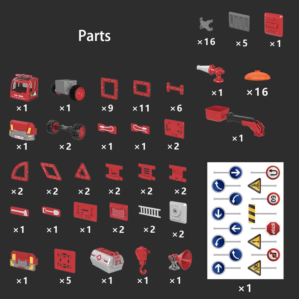 Magnetic Fire Truck DIY Assembly