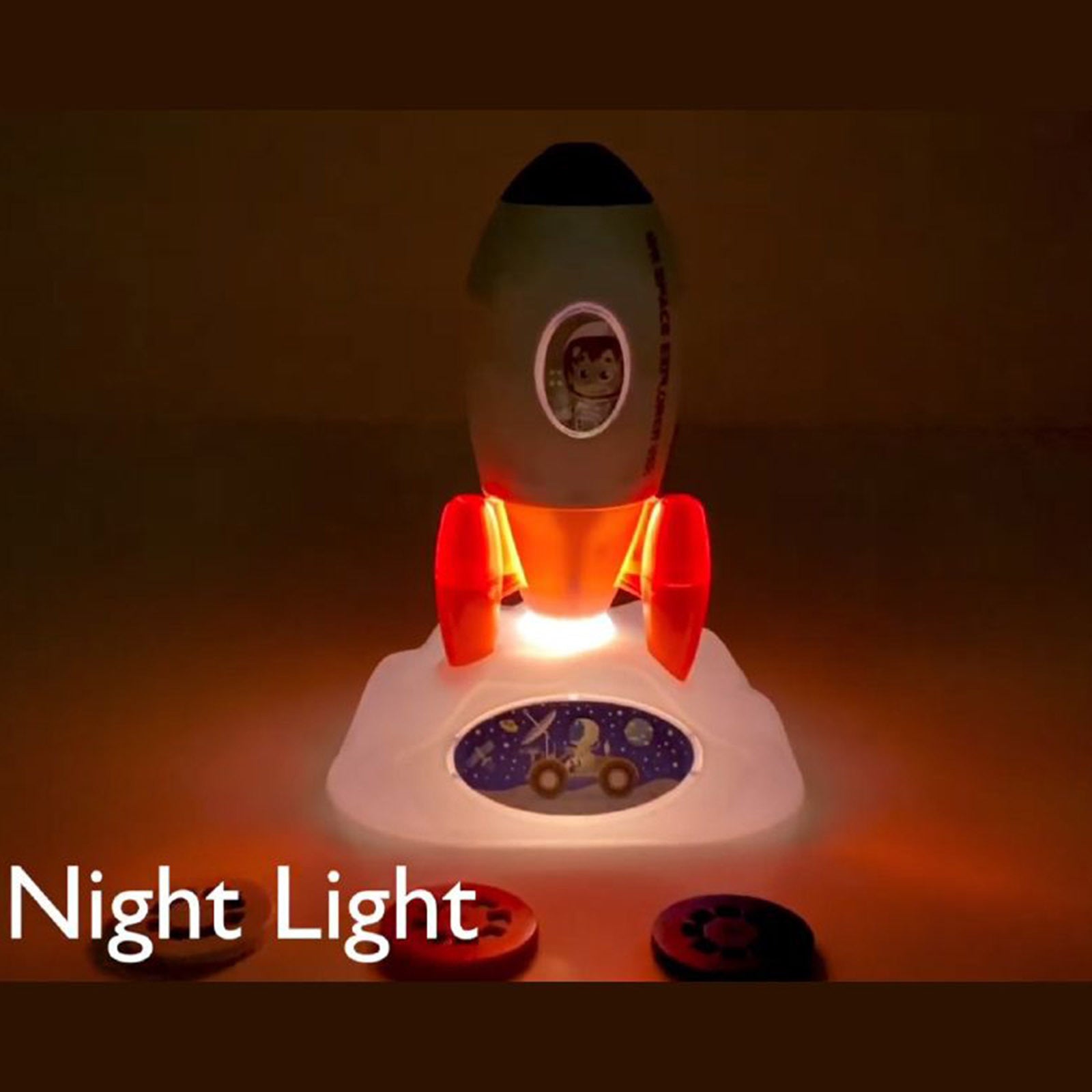 Rocket Projector Night Light Kids STEM Toy