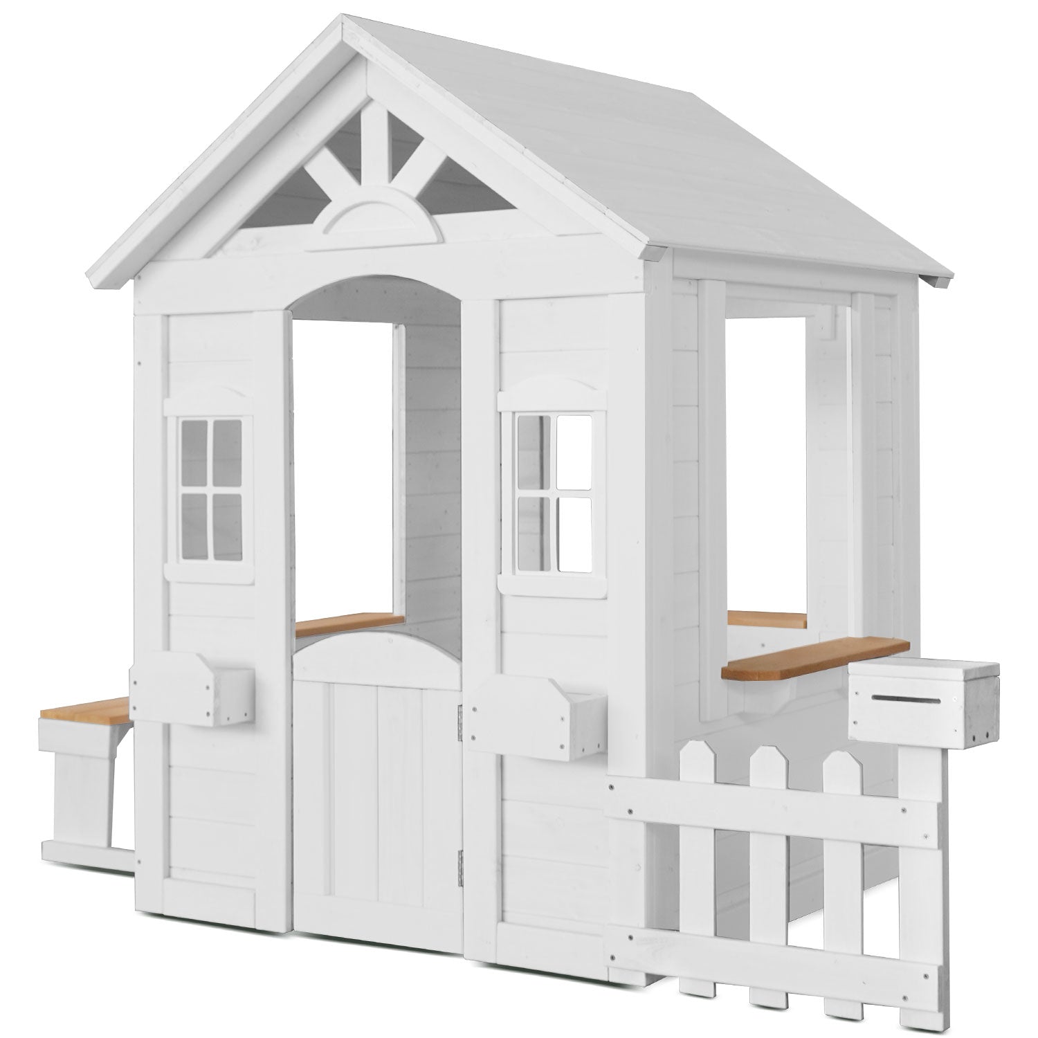 Kids Teddy V2 Cubby House White