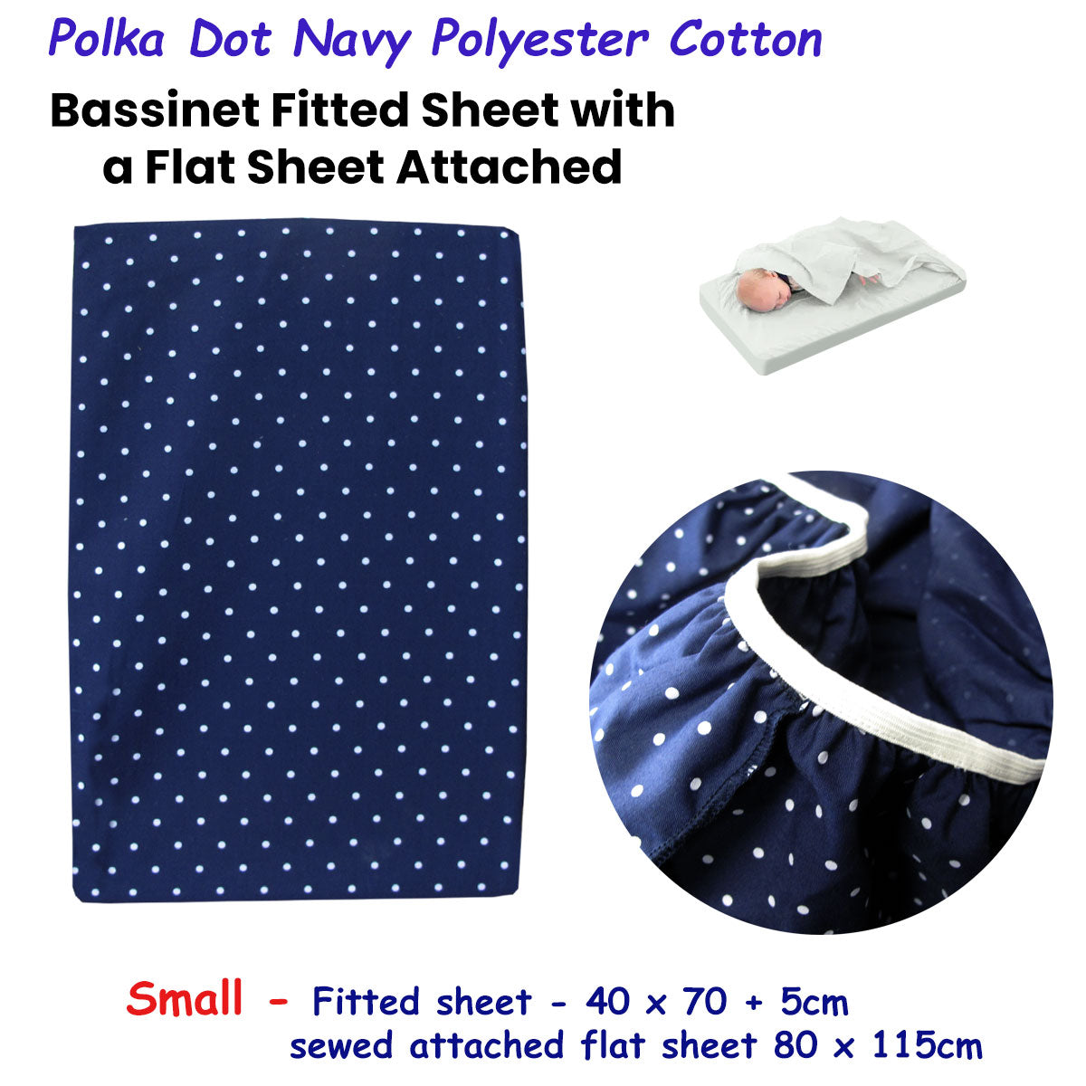 2-in-1 Polyester Cotton Bassinet Sheet Set