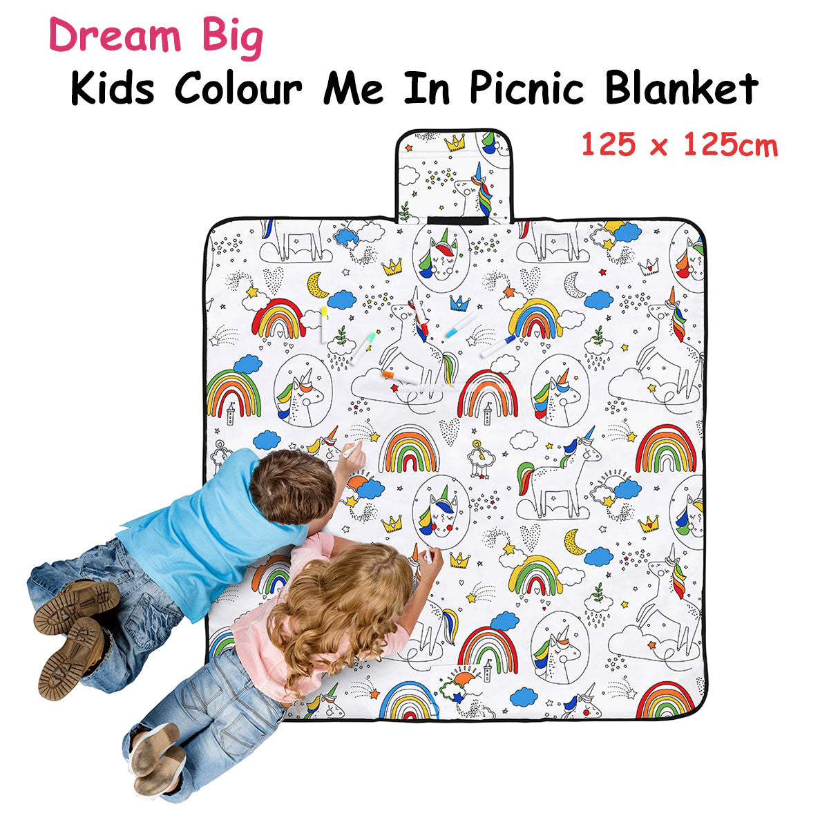 Dream Big Colour Me In Picnic Blanket