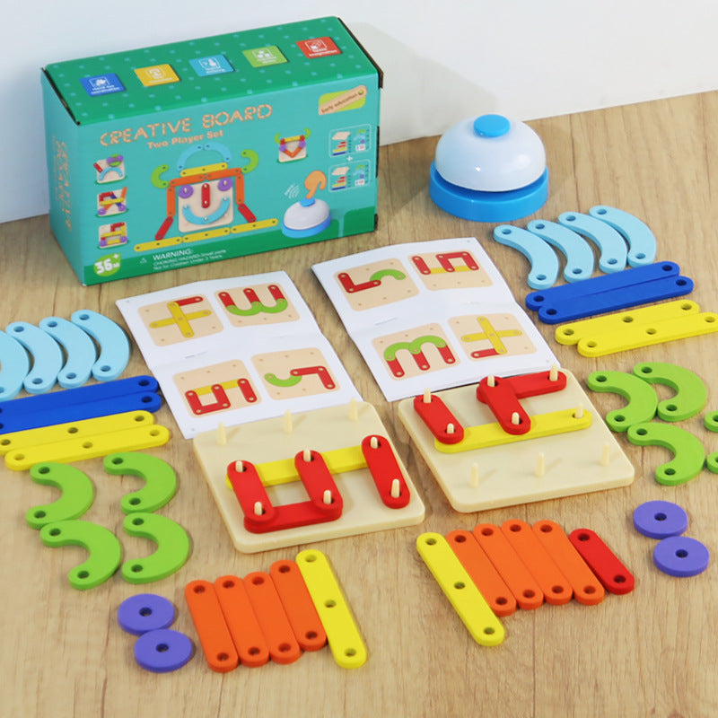 Children's Wooden Two-Player Creative Pegboard