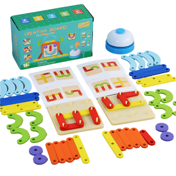 Children's Wooden Two-Player Creative Pegboard