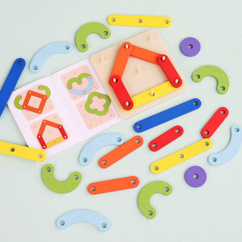 Children's Wooden Two-Player Creative Pegboard