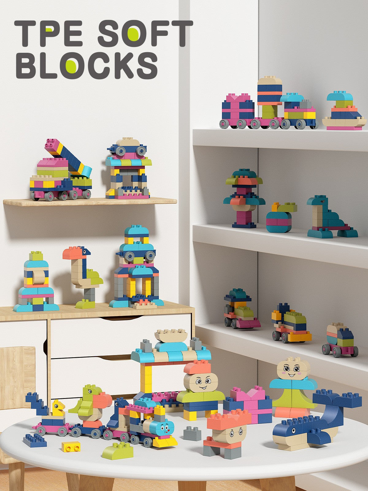 TPE Soft Blocks Building Toy Set