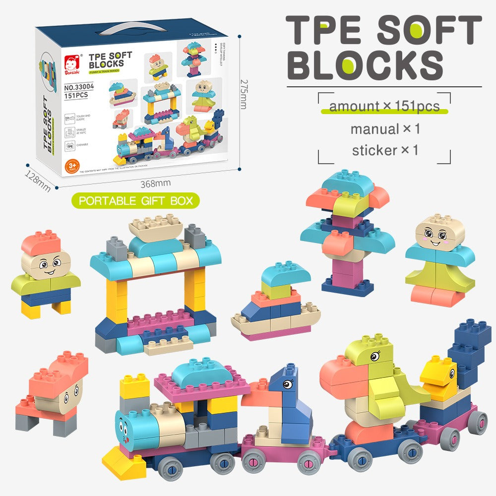 TPE Soft Blocks Building Toy Set