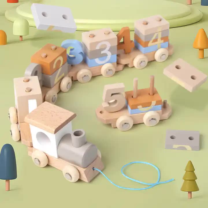 Wooden Number Train Toy for Kids